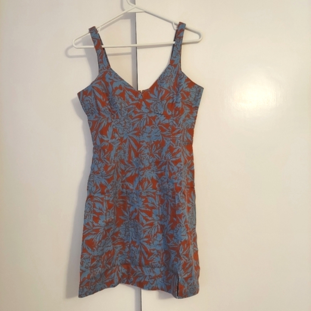 NWT Madewell 100% Linen Floral Strap Sleeveless Sundress Dress